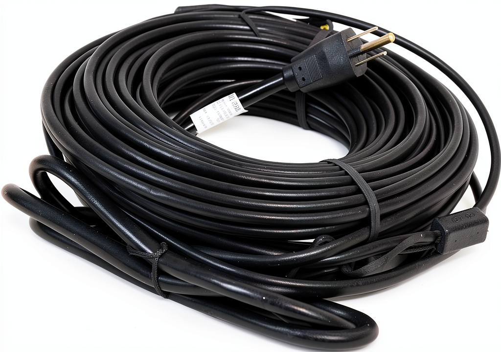 'Easy Heat de-icing cable installed on a residential roof gutter'