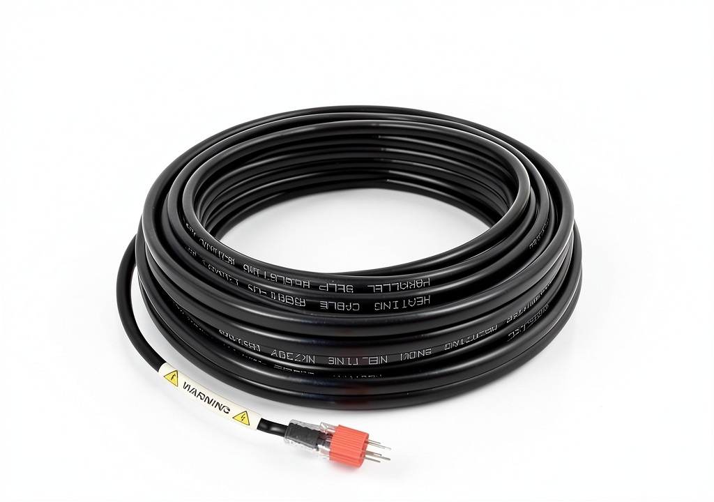 SnulyHeet heat cable installed along a residential gutter