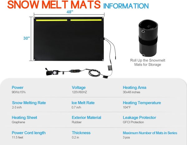 Heated Snow Mat Happy Tao Graphene Walkway-6