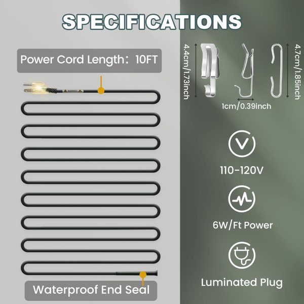 SnulyHeet Gutter Heater Self Regulating 70FT-6