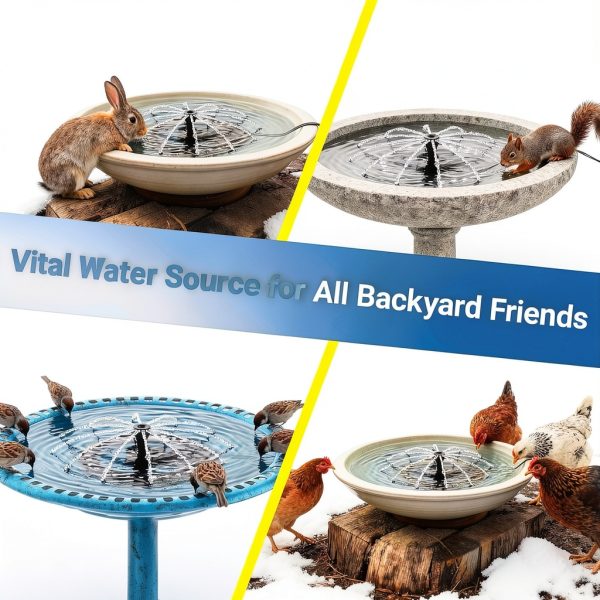 SAC SMARTEN ARTS Bird Bath Heater Deicer Fountain Pump-5