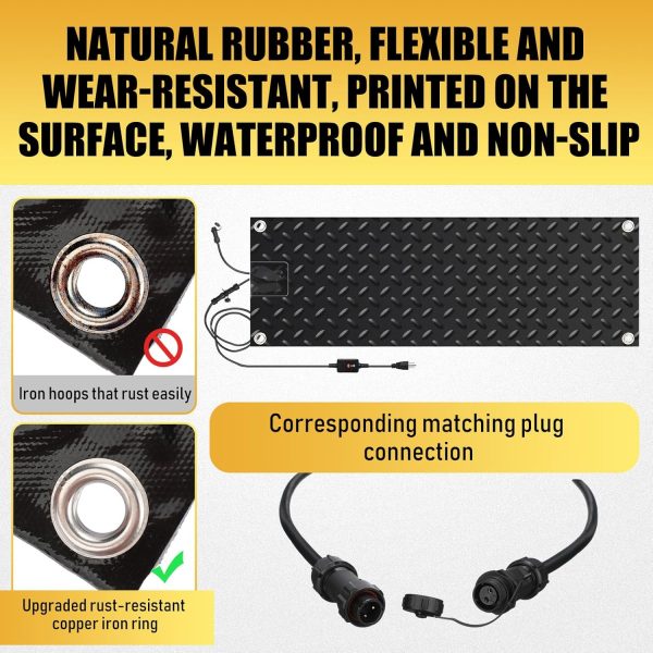 Timgle Heated Snow Mat Rubber Non Slip Deicing Pathway-1