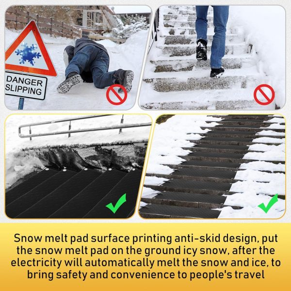 Timgle Heated Snow Mat Rubber Non Slip Deicing Pathway-3