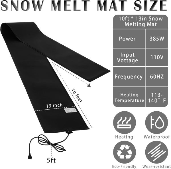 Baquler Snow Melting Mat Efficient Deicing Safe Outdoor Use-1
