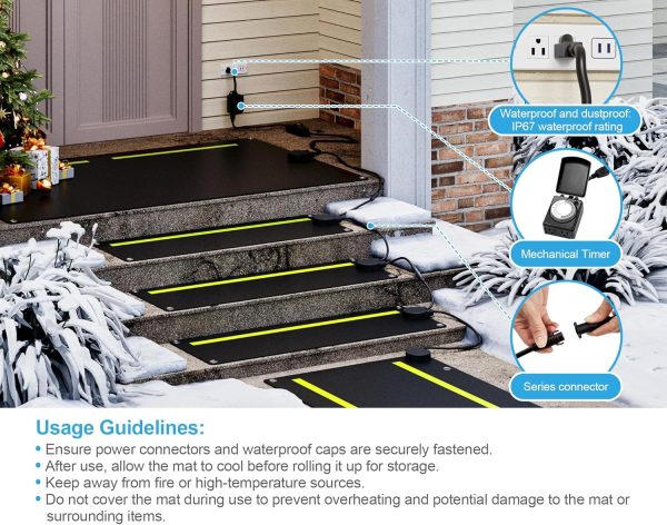 Heated Snow Mat Happy Tao Graphene Walkway-4
