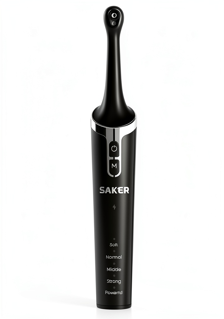 Saker Tooth Polishing Kit in use on a bathroom countertop with LED illumination