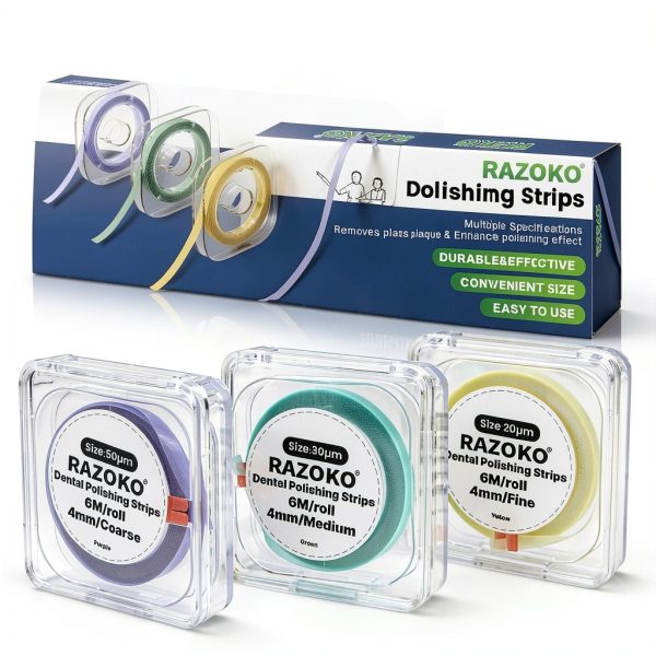 RAZOKO Dental Polishing Strips Tooth File 3-Variant Set for Dental Sanding Strips Personalized Care Dental Abrasive Strips,Dental Sandpaper Oral Care Grinding Cleaning Tool-0