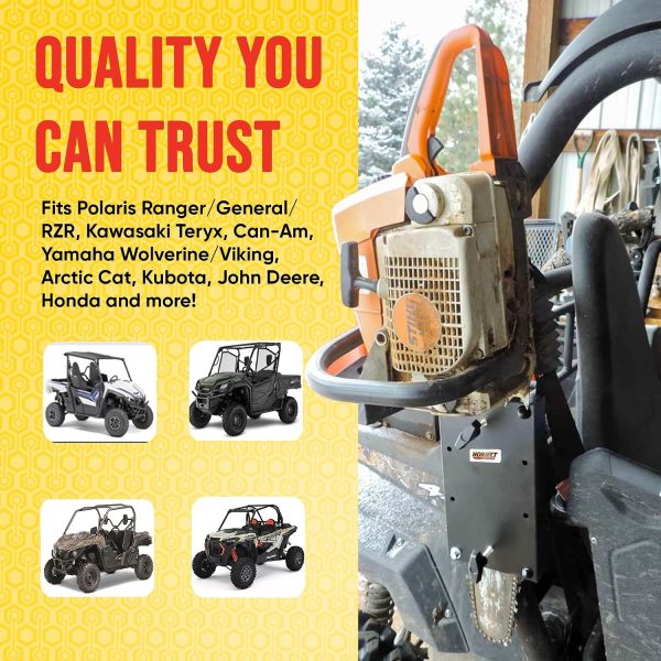 Roll Bar Chainsaw Mount Hornet Outdoors Heavy‑Duty UTV Quick‑Fit Base-7