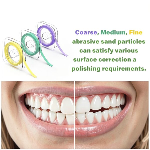 Dental Polishing Strips Sanding Strips Tooth File Teeth Sanding Grinding Tool, 3 Rolls-4