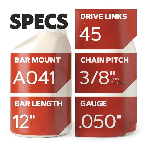 Oregon 12” Chainsaw Bar & S45 Chain, Fits Echo, Makita, Craftsman, Husqvarna and More (27792)-3